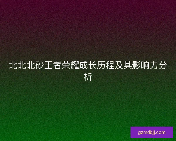 北北北砂王者荣耀成长历程及其影响力分析 北北北砂王者荣耀成长历程及其影响力分析